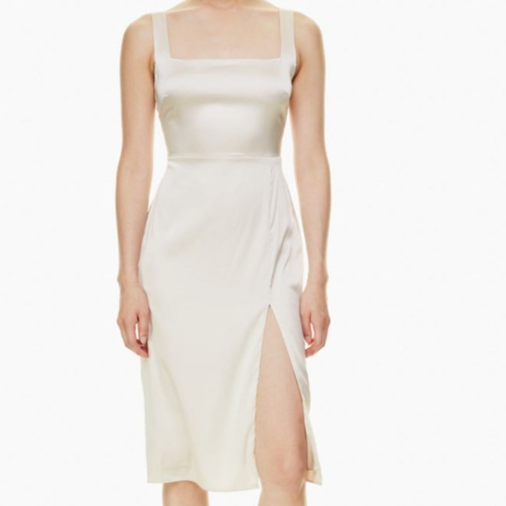 Babaton '90s Slit Dress Satin Pearl Size 2